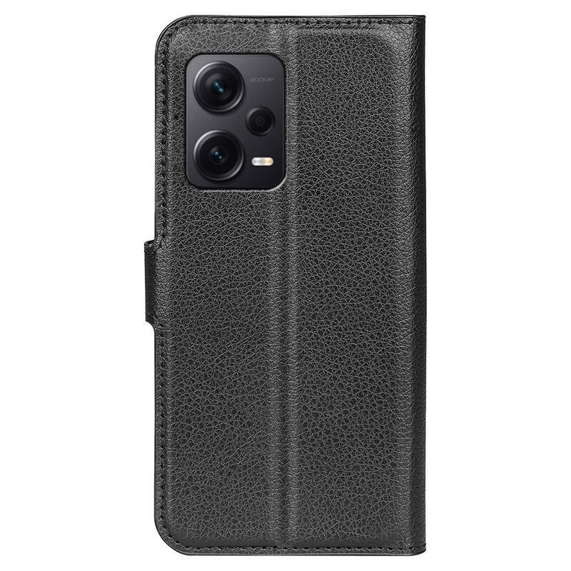Litchi könyv tok Xiaomi Redmi Note 12 Pro+ 5G - fekete