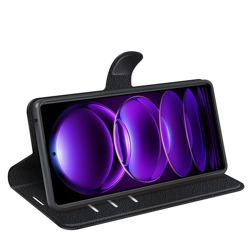 Litchi könyv tok Xiaomi Redmi Note 12 Pro+ 5G - fekete