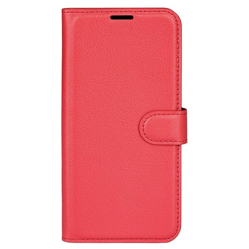 Litchi könyv tok a Xiaomi Redmi Note 12 Pro+ 5G-hez - piros
