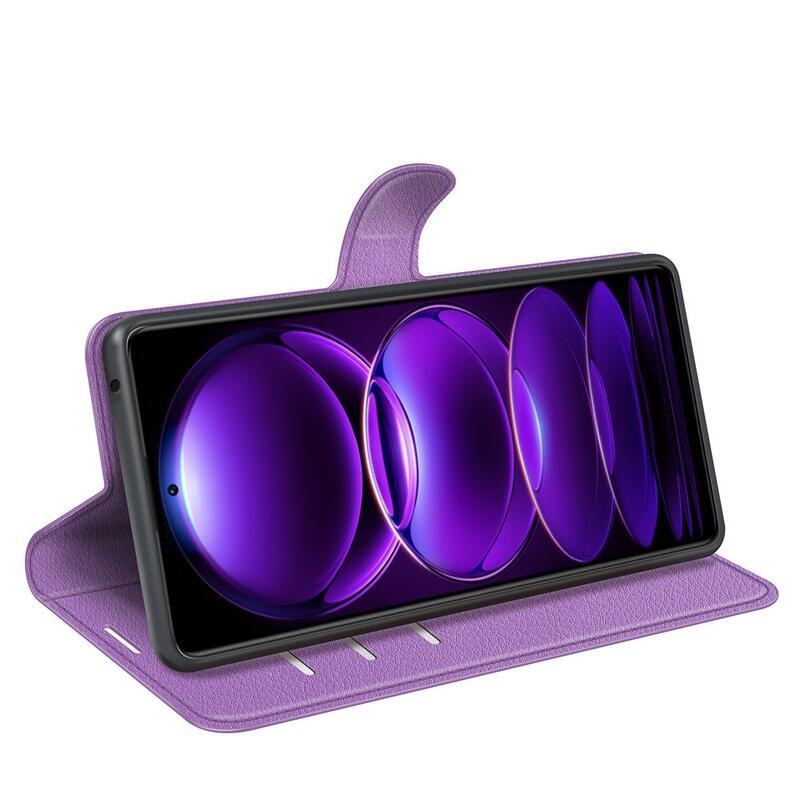 Litchi könyv tok Xiaomi Redmi Note 12 Pro+ 5G - lila