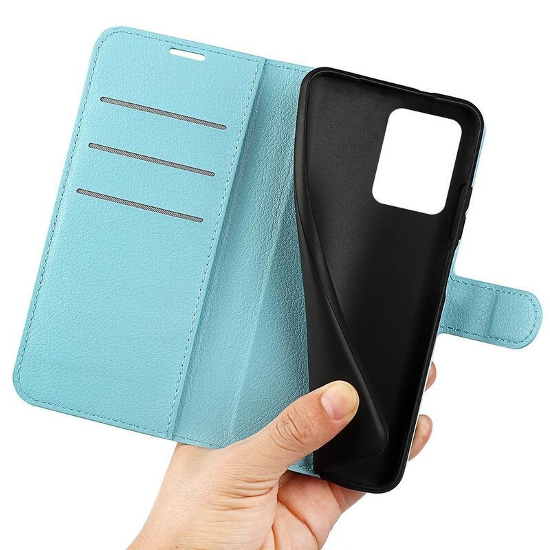 Litchi könyv tok Xiaomi Redmi Note 12 Pro+ 5G - kék