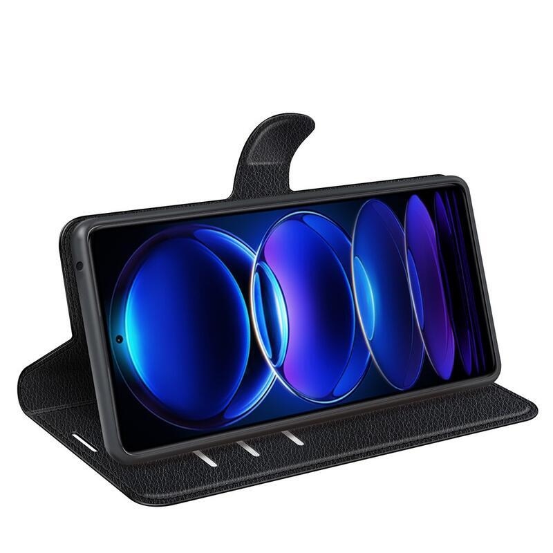 Litchi könyv tok Xiaomi Redmi Note 12 Pro 5G/Poco X5 Pro 5G - fekete