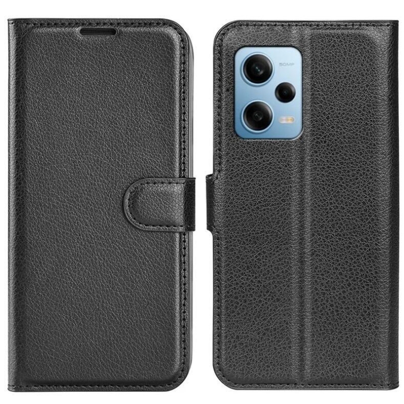 Litchi könyv tok Xiaomi Redmi Note 12 Pro 5G/Poco X5 Pro 5G - fekete