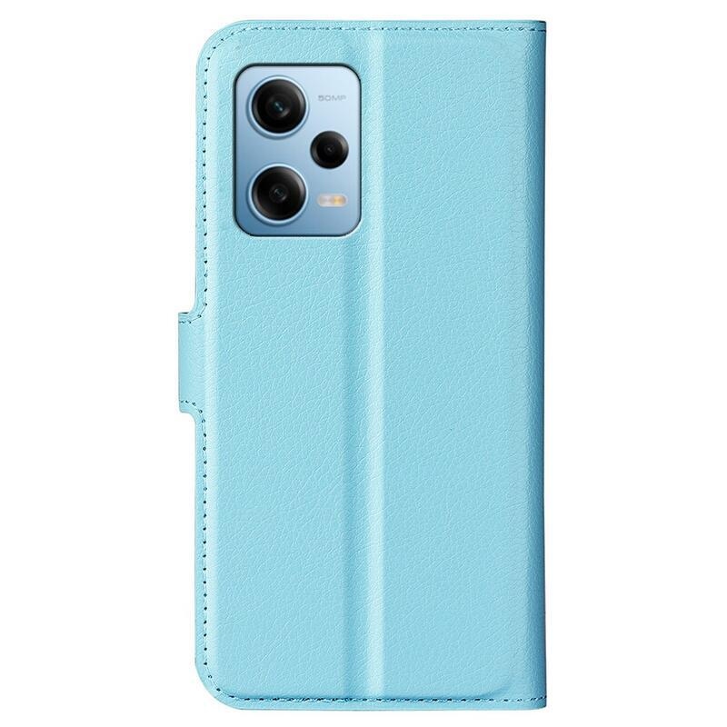 Litchi könyv tok Xiaomi Redmi Note 12 Pro 5G/Poco X5 Pro 5G - kék
