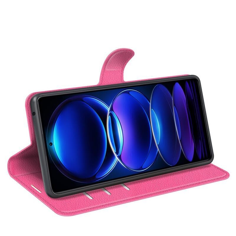 Litchi könyv tok Xiaomi Redmi Note 12 Pro 5G/Poco X5 Pro 5G - rózsa