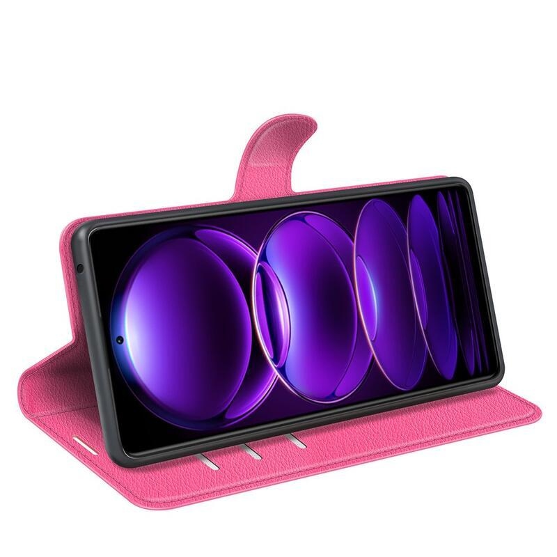 Litchi könyv tok Xiaomi Redmi Note 12 Pro+ 5G - rózsa