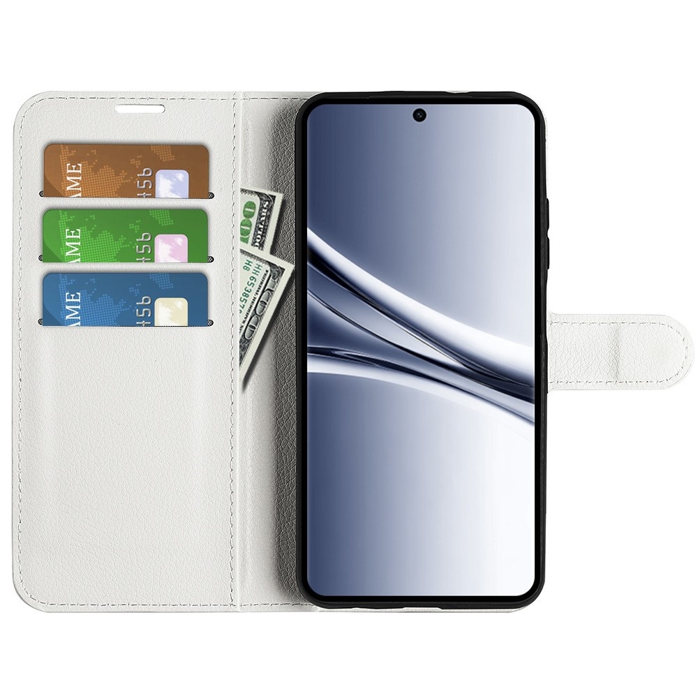 Litchi könyv tok Xiaomi Redmi Note 15 4G-hez - fehér