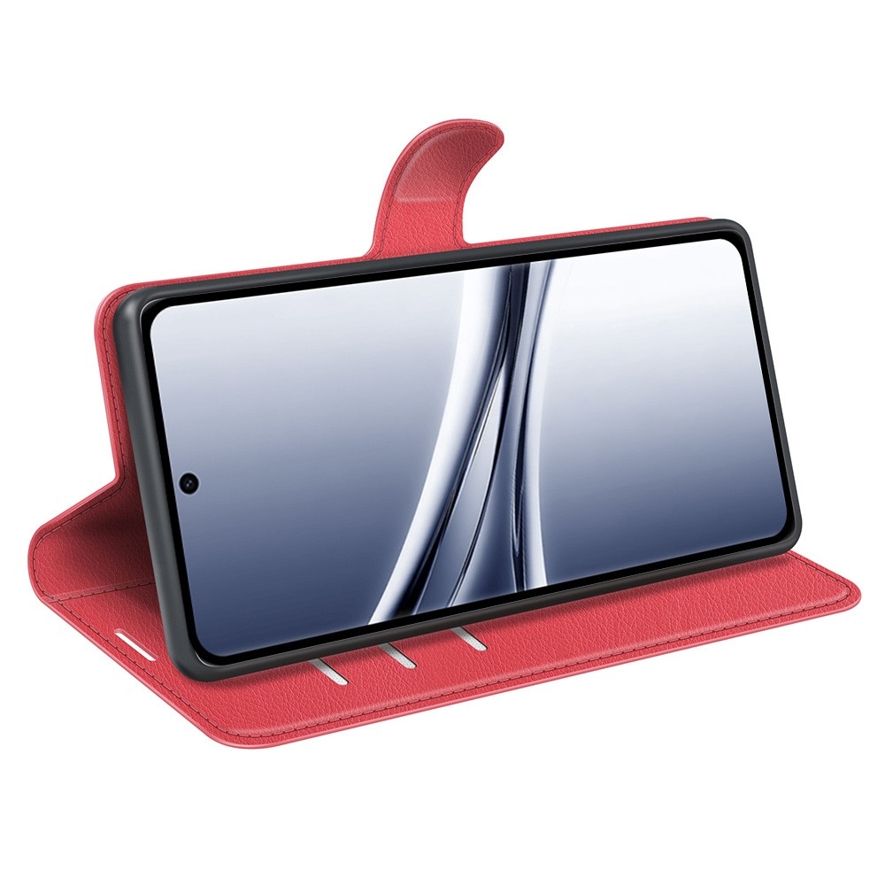 Litchi könyv tok Xiaomi Redmi Note 15 4G-hez - piros