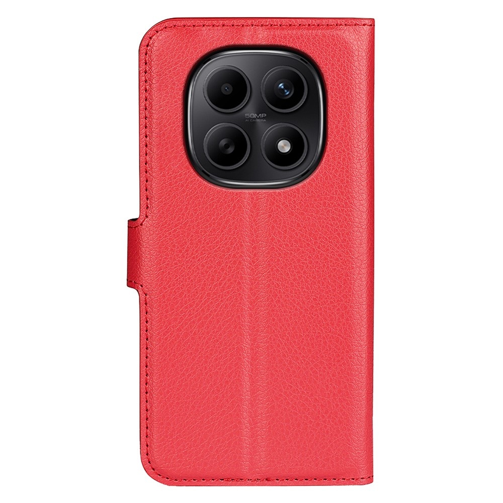 Litchi könyv tok Xiaomi Redmi Note 15 4G-hez - piros