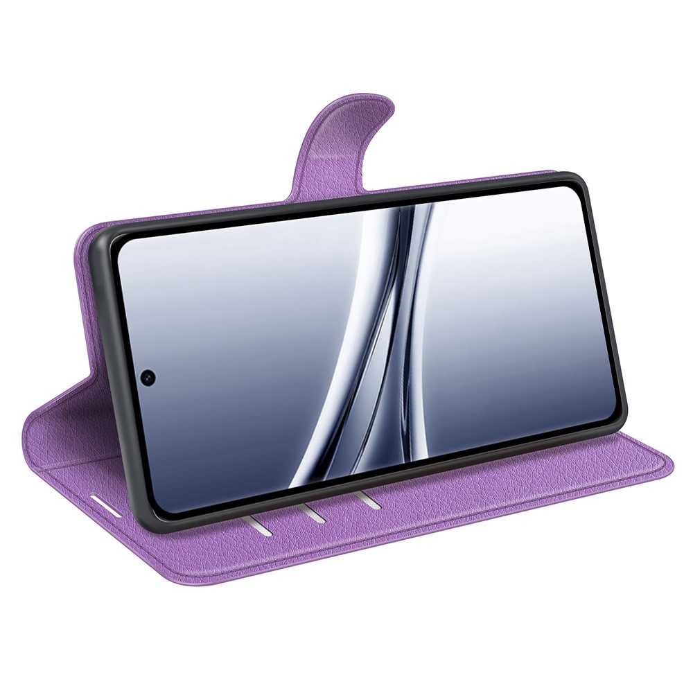 Litchi könyv tok Xiaomi Redmi Note 15 4G-hez - lila