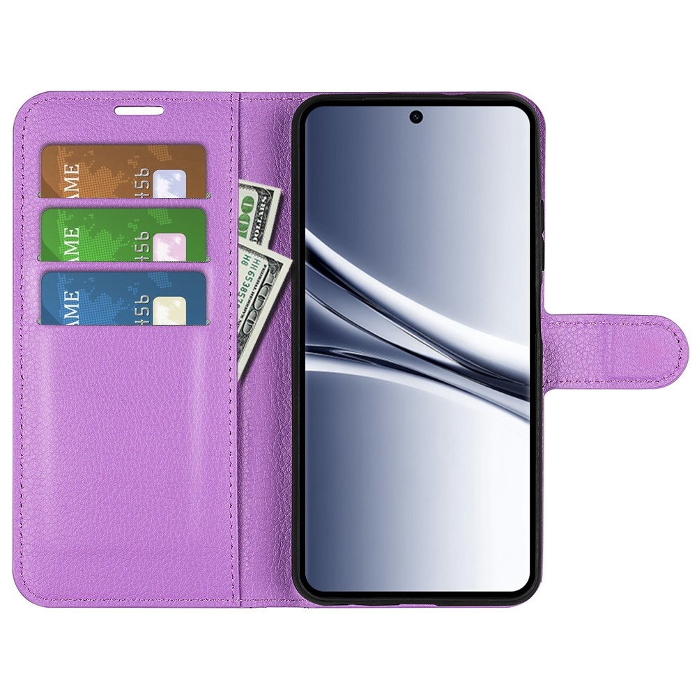 Litchi könyv tok Xiaomi Redmi Note 15 4G-hez - lila