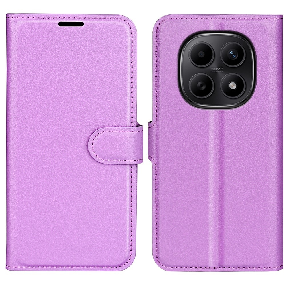 Litchi könyv tok Xiaomi Redmi Note 15 4G-hez - lila