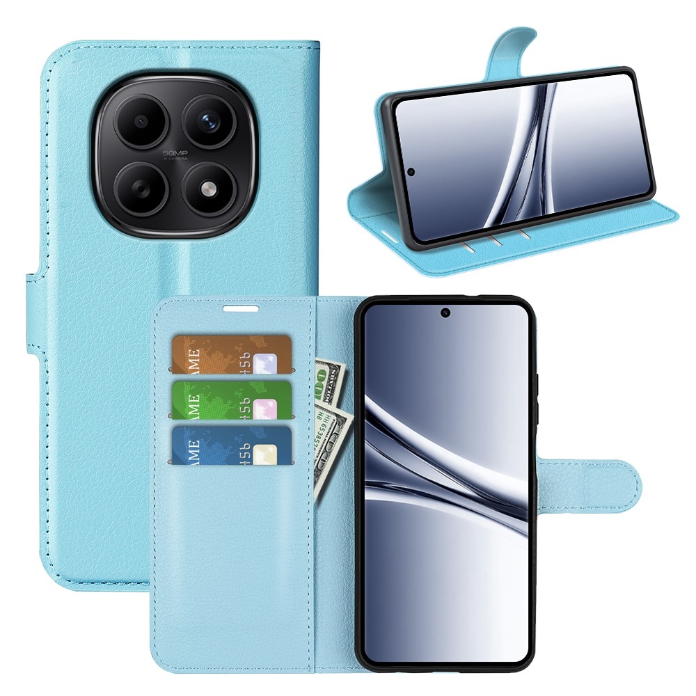 Litchi könyv tok Xiaomi Redmi Note 15 4G-hez - kék