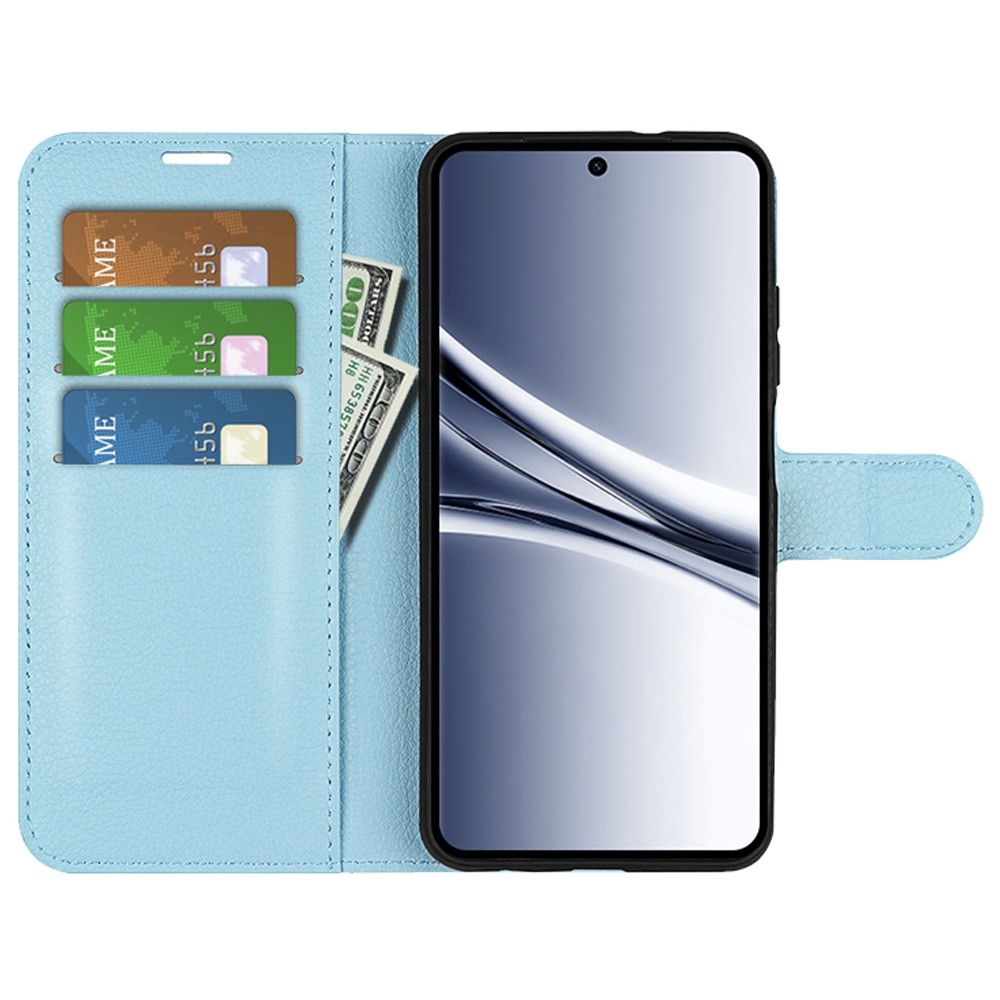 Litchi könyv tok Xiaomi Redmi Note 15 4G-hez - kék