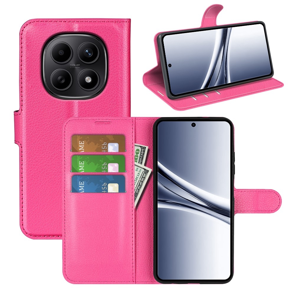 Litchi könyv tok Xiaomi Redmi Note 15 4G - rózsa