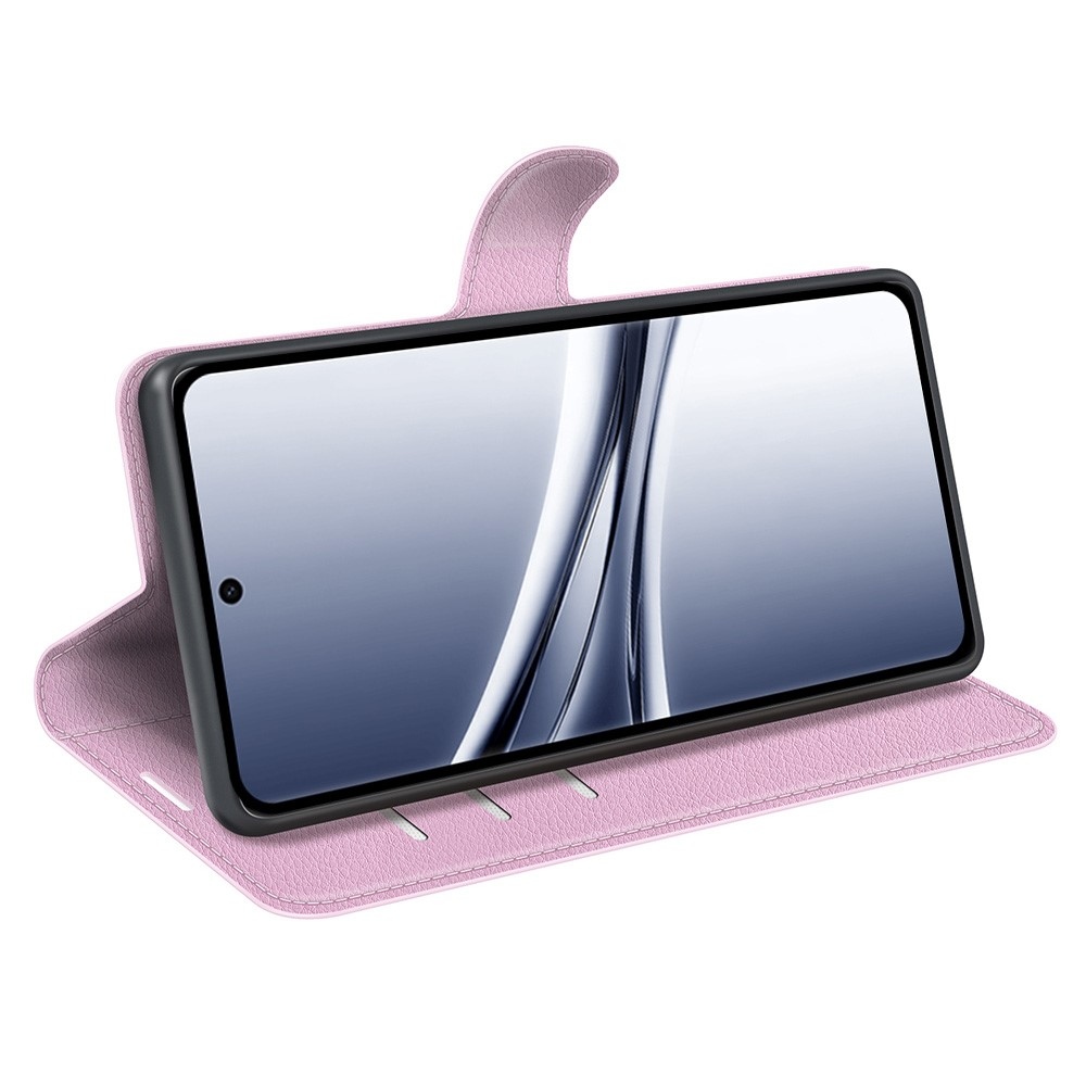 Litchi könyv tok Xiaomi Redmi Note 15 4G-hez - rózsaszínű