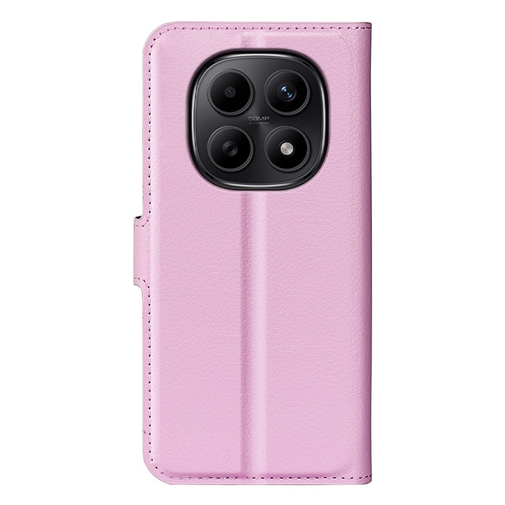 Litchi könyv tok Xiaomi Redmi Note 15 4G-hez - rózsaszínű