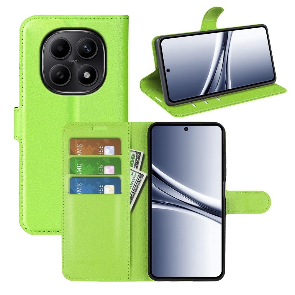 Litchi könyv tok Xiaomi Redmi Note 15 4G-hez - zöld