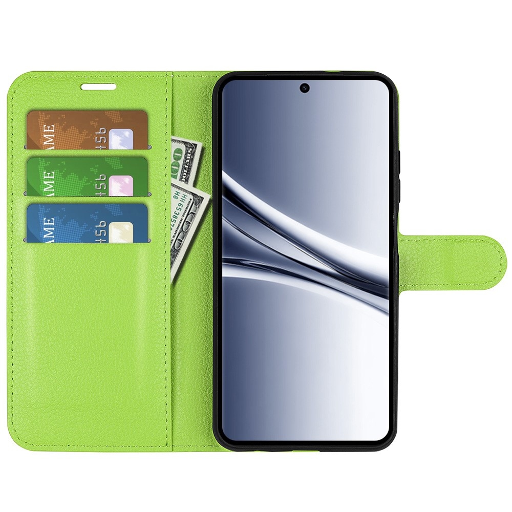 Litchi könyv tok Xiaomi Redmi Note 15 4G-hez - zöld