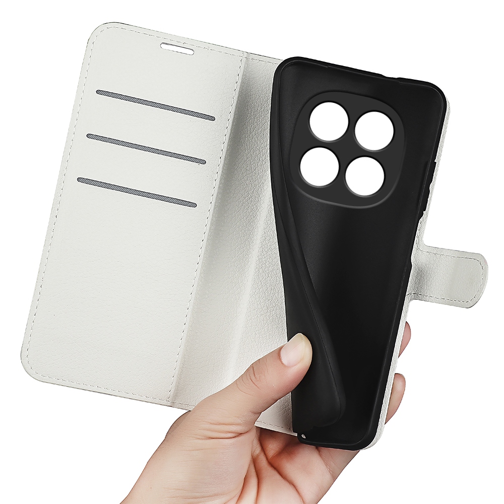 Litchi könyv tok Xiaomi Redmi Note 15 Pro+ 5G/Xiaomi Poco M8 Pro 5G - fehér