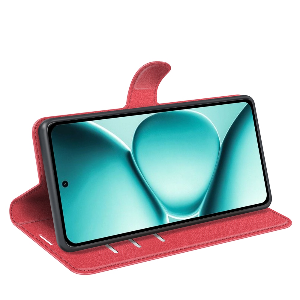 Litchi könyv tok Xiaomi Redmi Note 15 Pro 5G-hez - piros