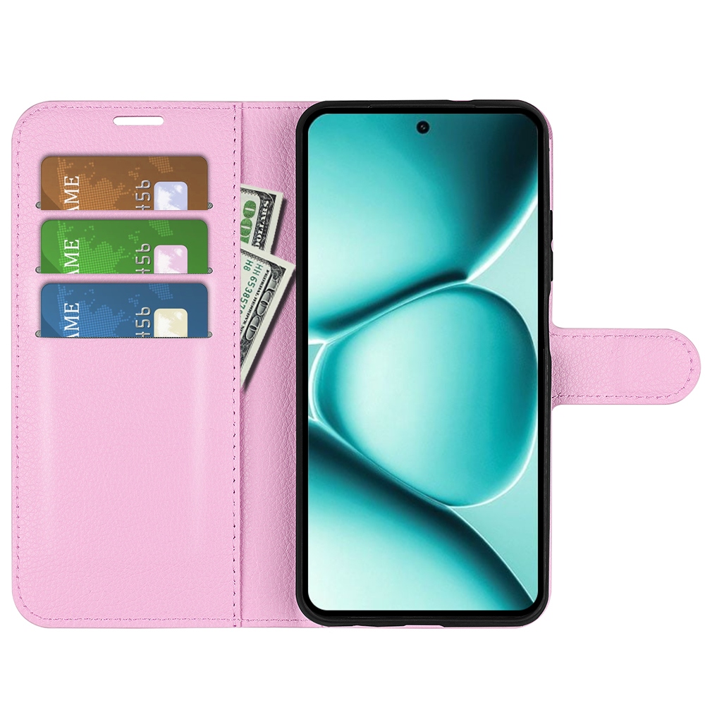 Litchi könyv tok Xiaomi Redmi Note 15 Pro+ 5G/Xiaomi Poco M8 Pro 5G - rózsaszínű