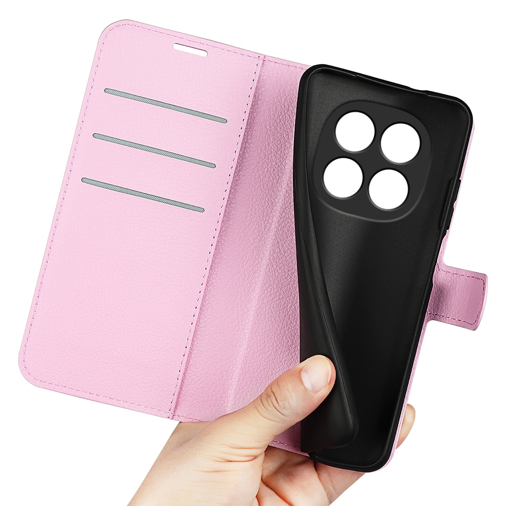 Litchi könyv tok Xiaomi Redmi Note 15 Pro+ 5G/Xiaomi Poco M8 Pro 5G - rózsaszínű