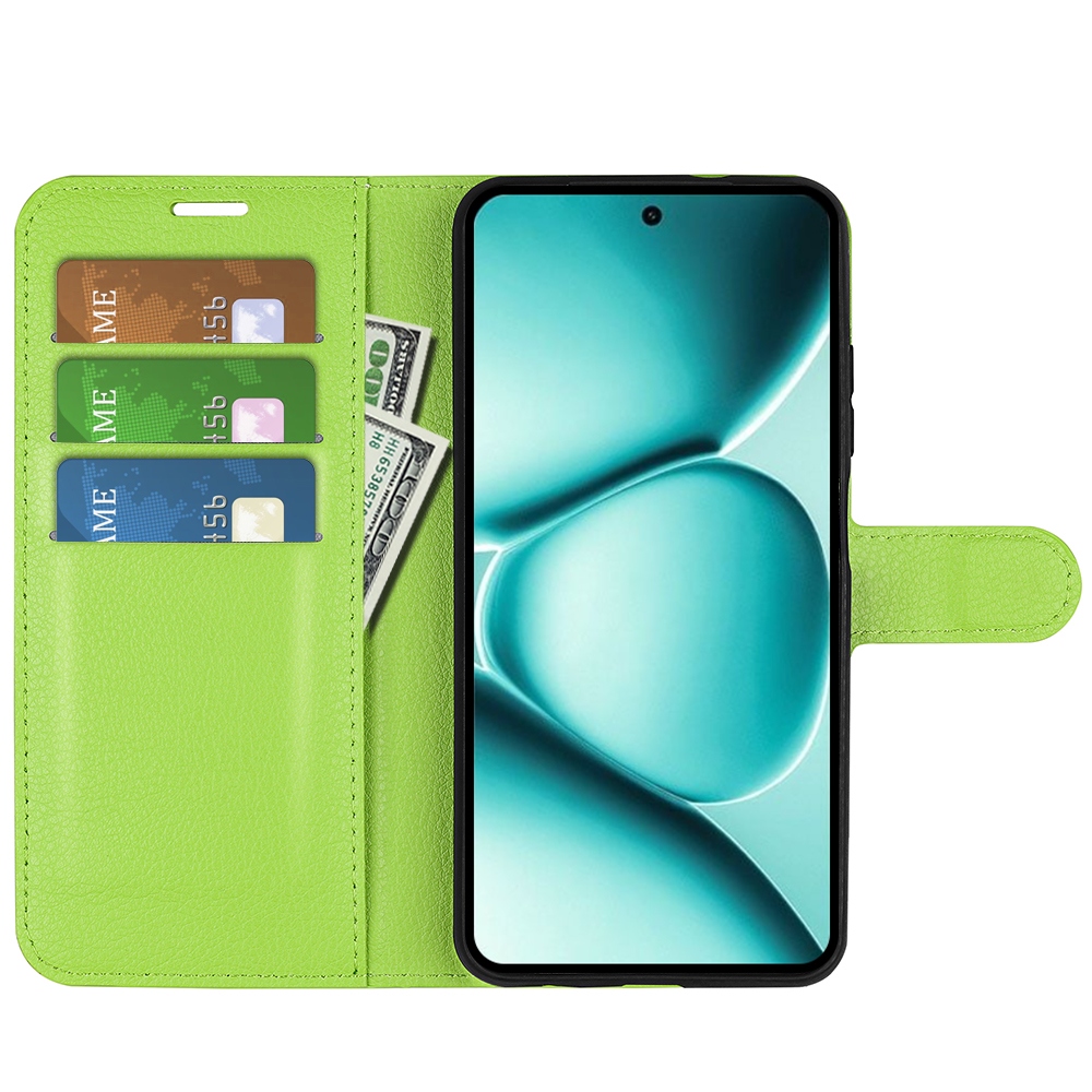 Litchi könyv tok Xiaomi Redmi Note 15 Pro+ 5G/Xiaomi Poco M8 Pro 5G - zöld