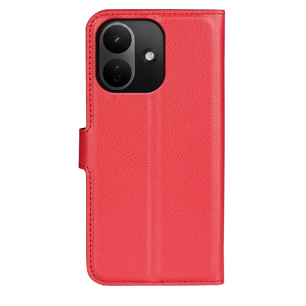 Litchi könyvformájú tok a Xiaomi Redmi Note 17 Pro 5G-hez – piros