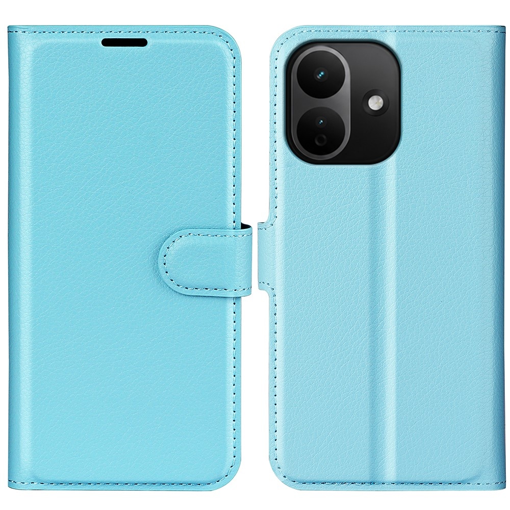 Litchi könyvformájú tok a Xiaomi Redmi Note 17 Pro 5G-hez – kék