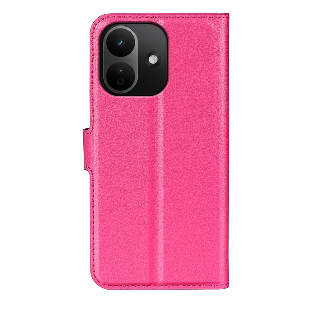 Litchi könyvformájú tok a Xiaomi Redmi Note 17 Pro 5G-hez – rózsaszín