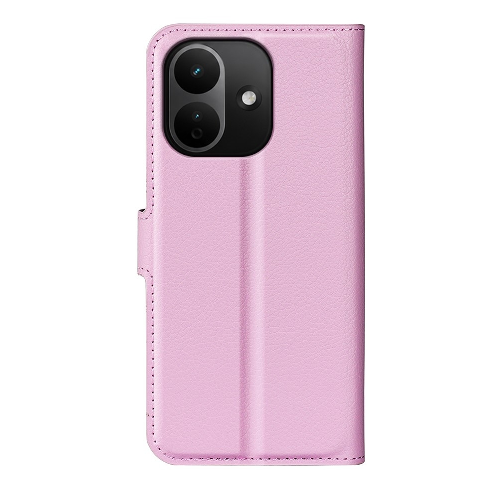 Litchi könyvformájú tok a Xiaomi Redmi Note 17 Pro 5G-hez – rózsaszín