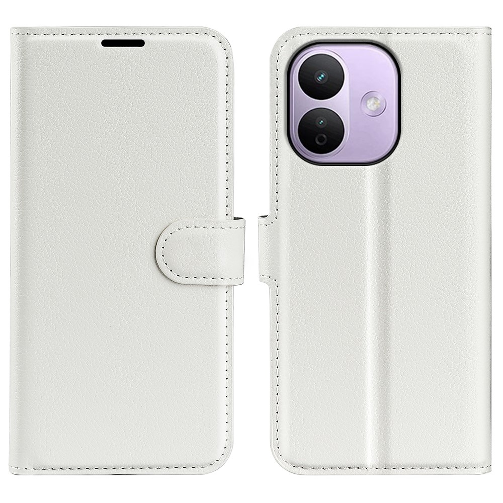 Litchi könyvszerű tok a Xiaomi Redmi Note 17 Pro Max 5G-hez – fehér