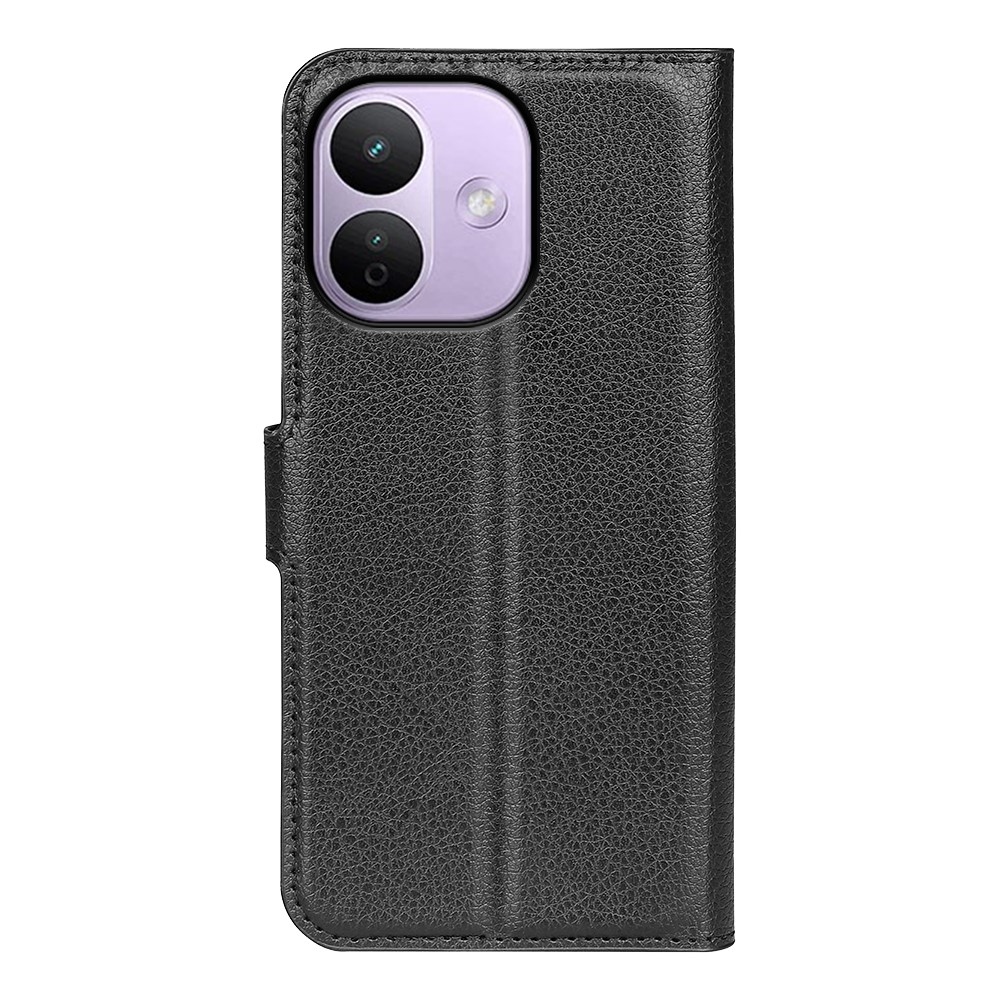Litchi könyvformájú tok a Xiaomi Redmi Note 17 Pro Max 5G-hez – fekete