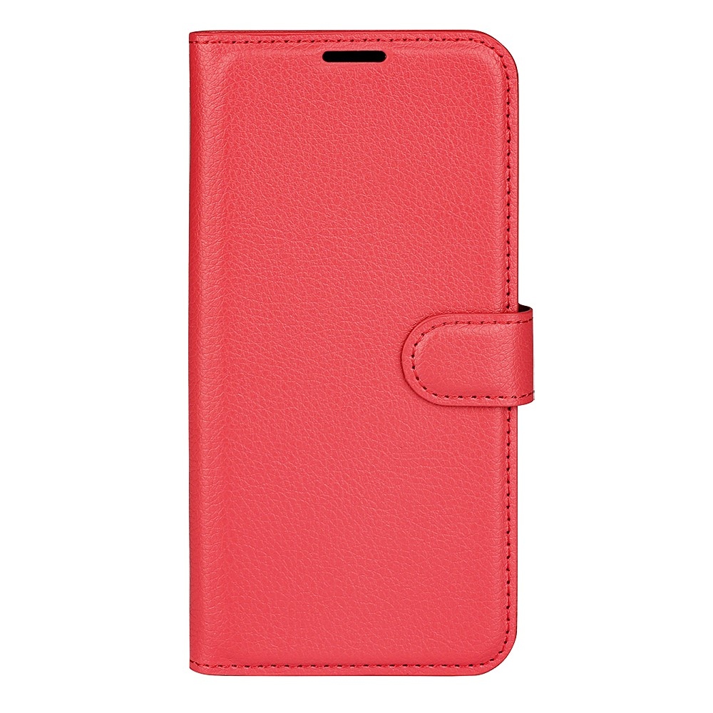 Litchi könyvformájú tok a Xiaomi Redmi Note 17 Pro Max 5G-hez – piros