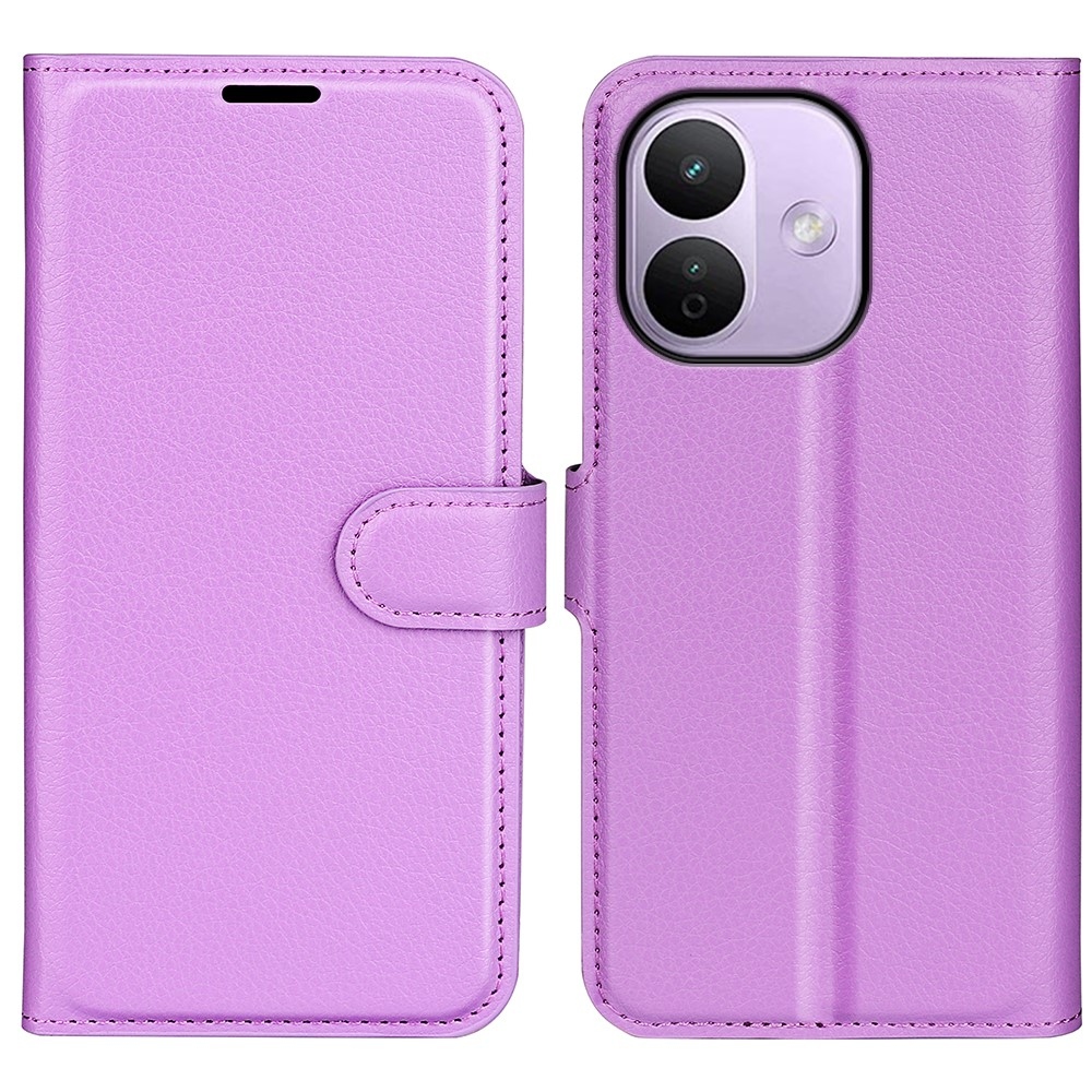 Litchi könyvformájú tok a Xiaomi Redmi Note 17 Pro Max 5G-hez – lila