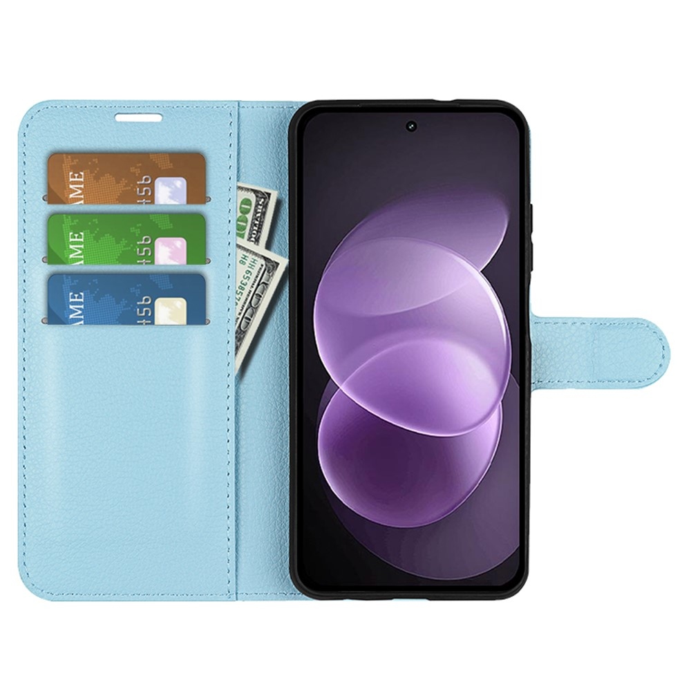 Litchi könyvformájú tok a Xiaomi Redmi Note 17 Pro Max 5G-hez – kék