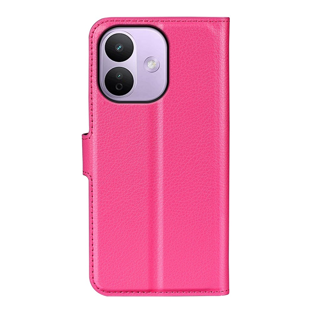 Litchi könyvformájú tok a Xiaomi Redmi Note 17 Pro Max 5G-hez – rózsaszín
