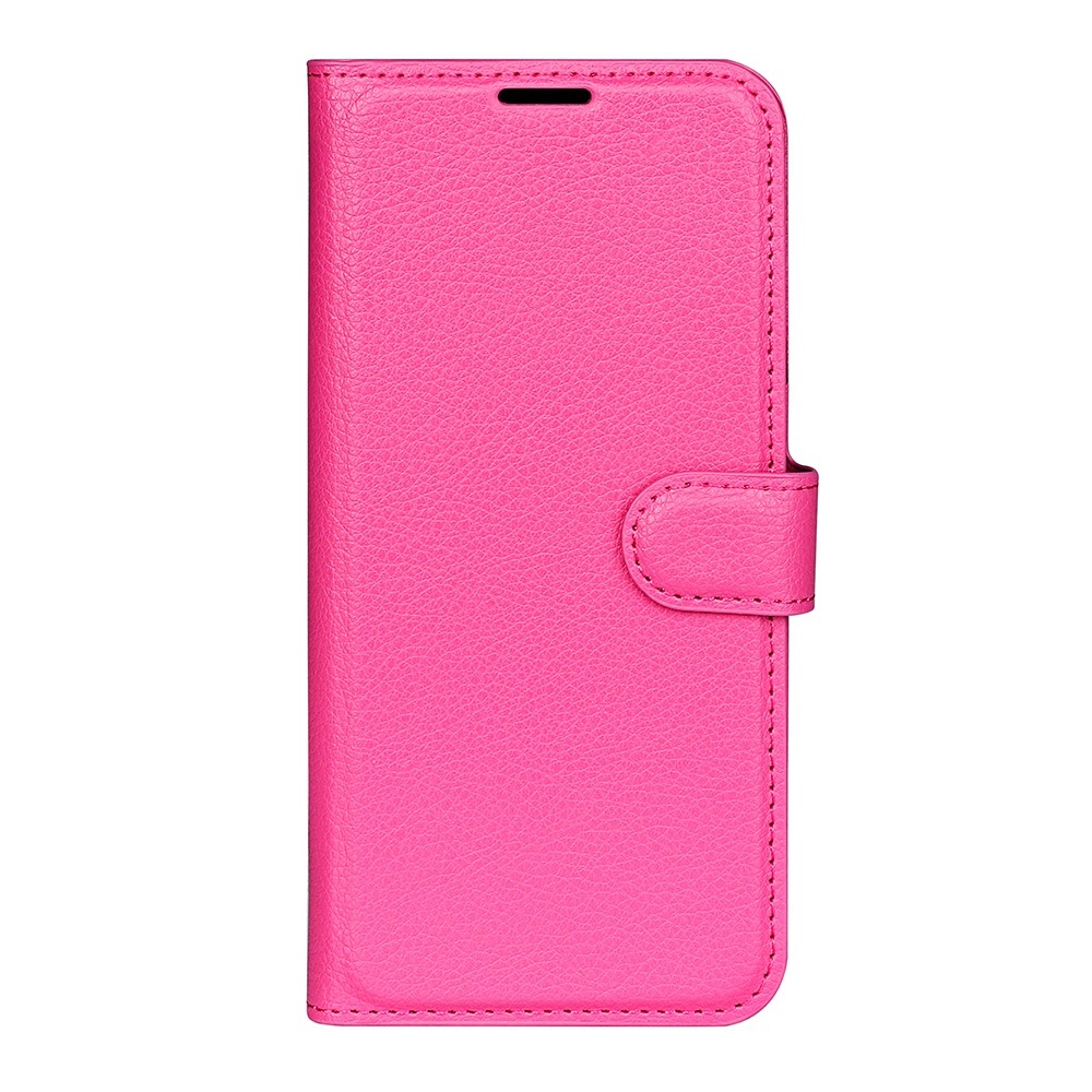 Litchi könyvformájú tok a Xiaomi Redmi Note 17 Pro Max 5G-hez – rózsaszín
