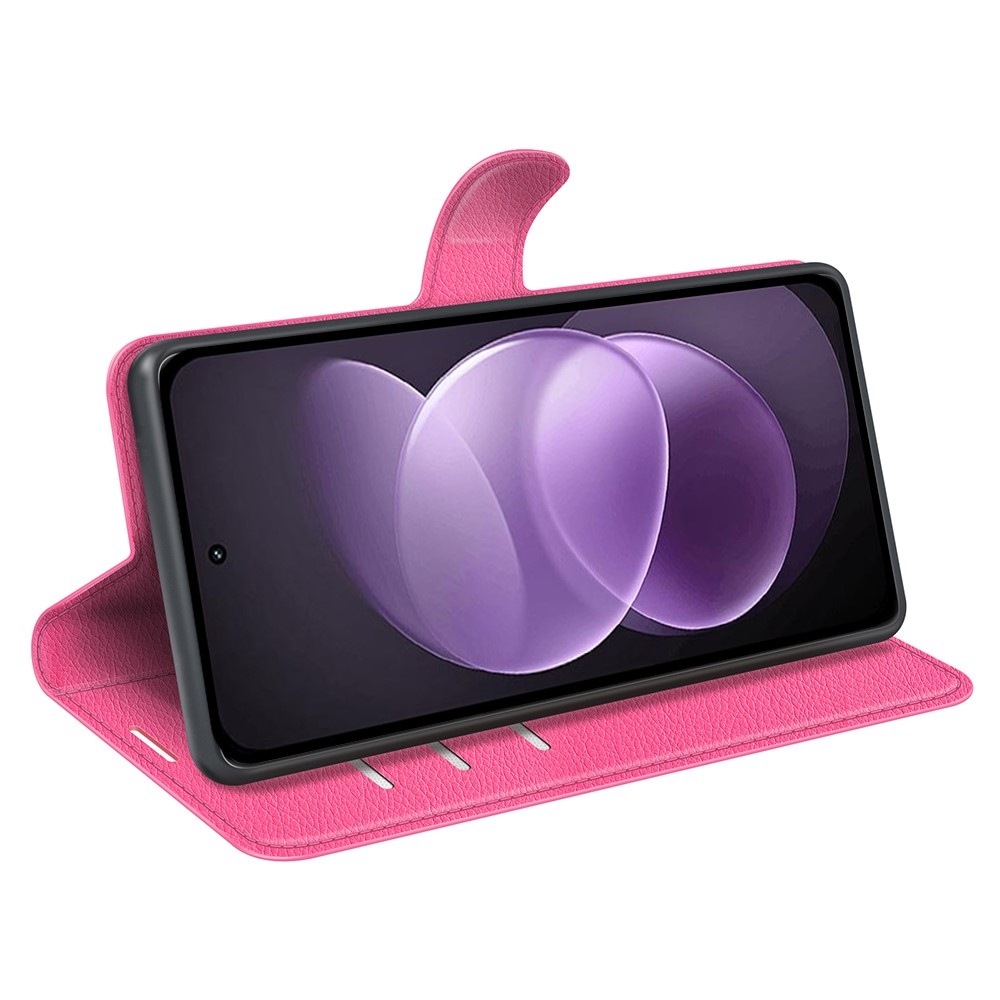 Litchi könyvformájú tok a Xiaomi Redmi Note 17 Pro Max 5G-hez – rózsaszín