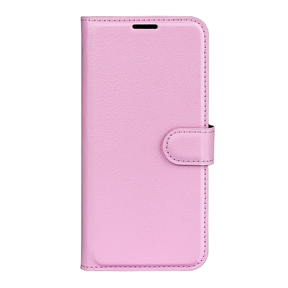 Litchi könyvformájú tok a Xiaomi Redmi Note 17 Pro Max 5G-hez – rózsaszín