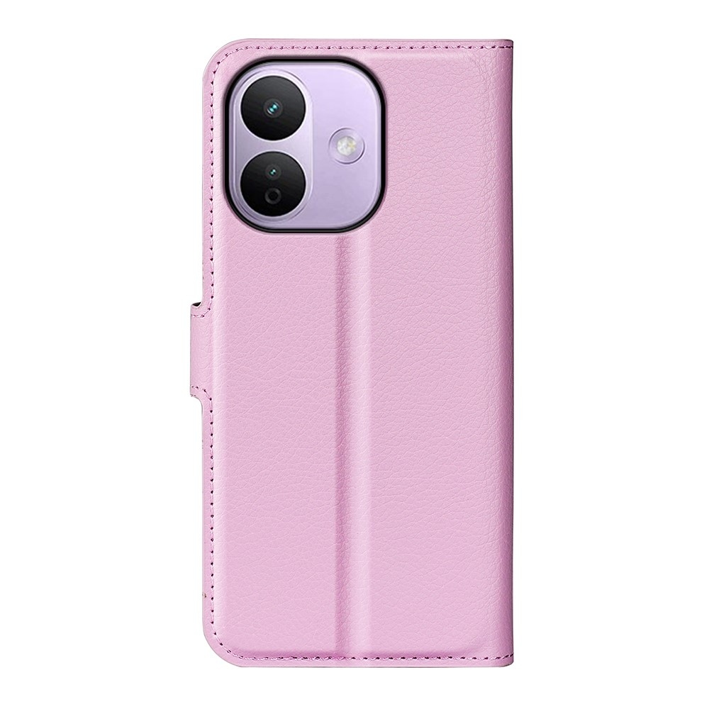 Litchi könyvformájú tok a Xiaomi Redmi Note 17 Pro Max 5G-hez – rózsaszín