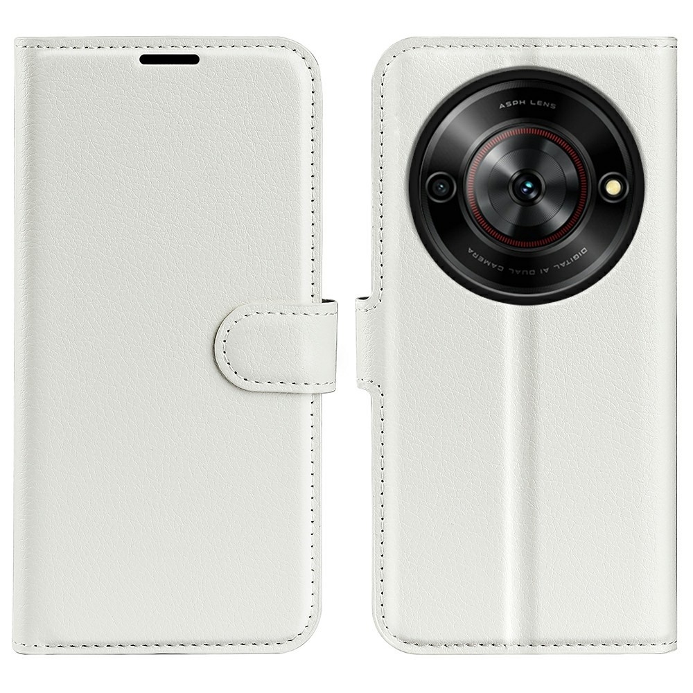 Litchi könyv tok a ZTE Blade A75 5G-hez - fehér