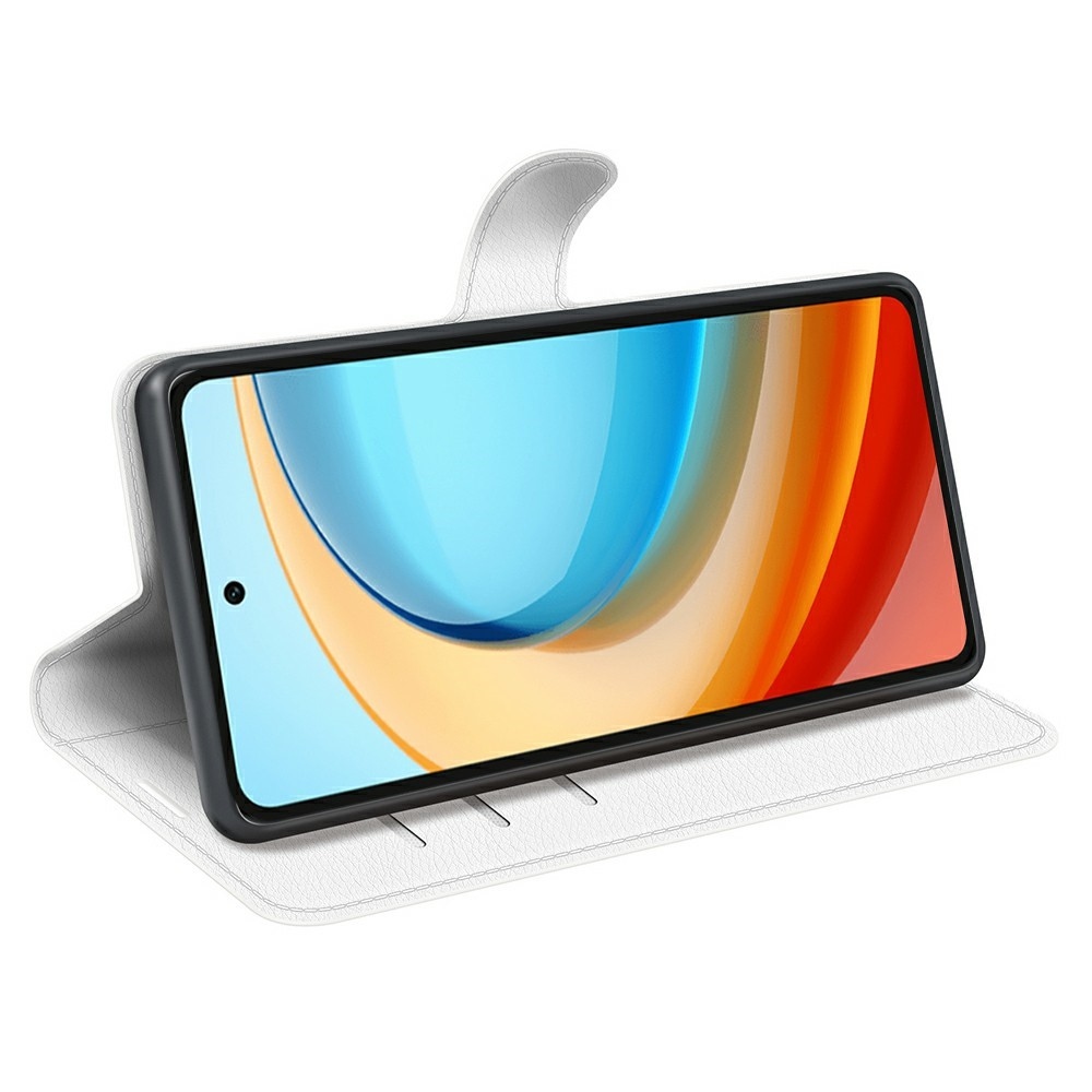 Litchi könyv tok a ZTE Blade A75 5G-hez - fehér