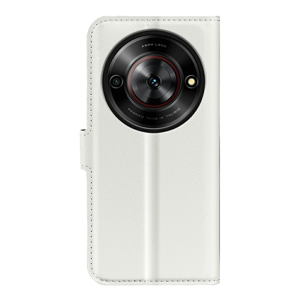 Litchi könyv tok a ZTE Blade A75 5G-hez - fehér