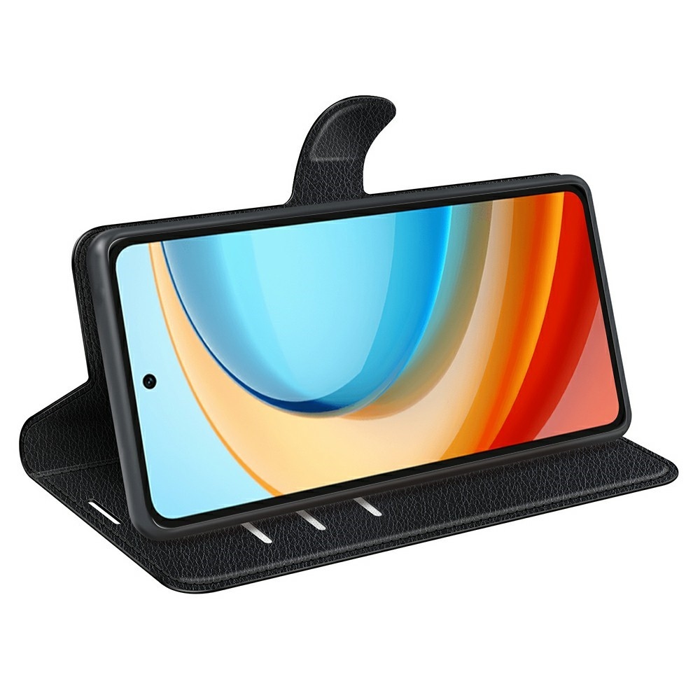Litchi könyv tok a ZTE Blade A75 5G-hez - fekete