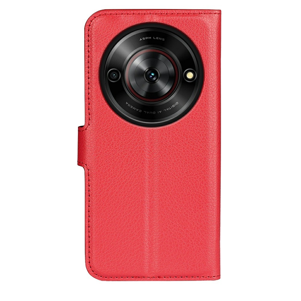 Litchi könyv tok a ZTE Blade A75 5G-hez - piros