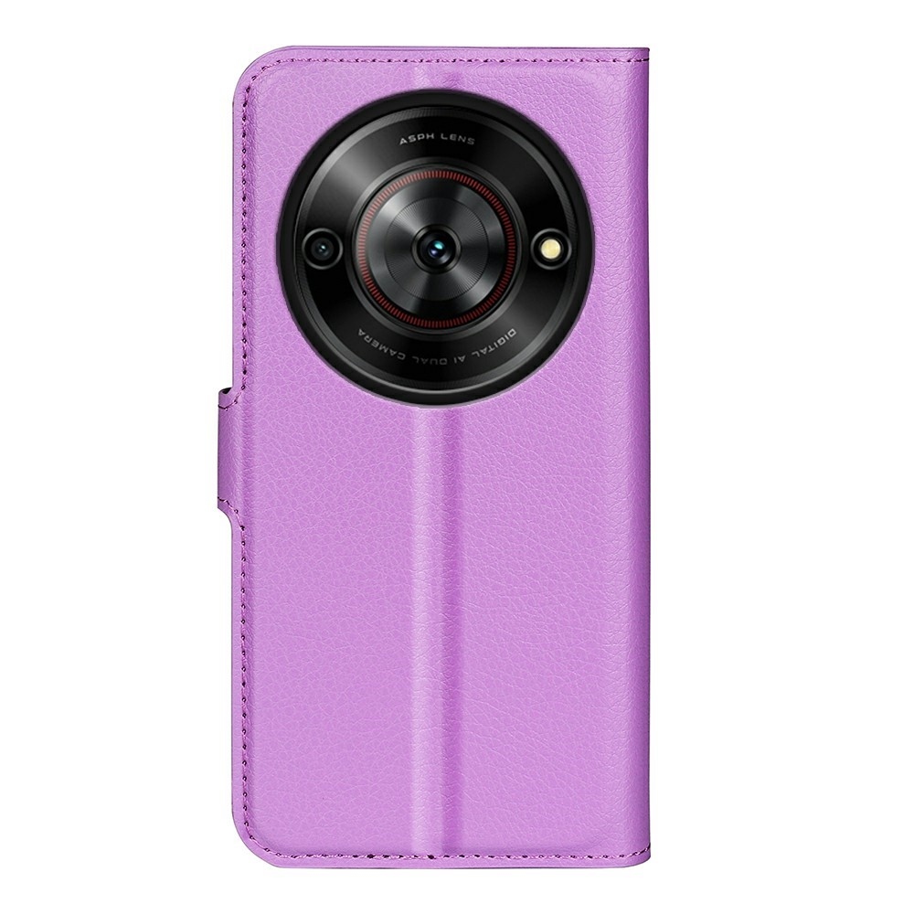 Litchi könyv tok a ZTE Blade A75 5G-hez - lila
