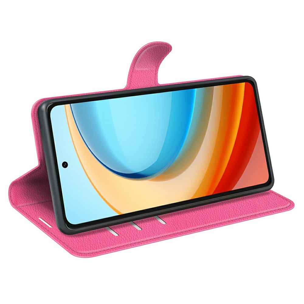 Litchi könyv tok a ZTE Blade A75 5G-hez - rózsaszínű
