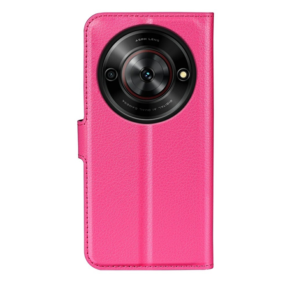 Litchi könyv tok a ZTE Blade A75 5G-hez - rózsaszínű